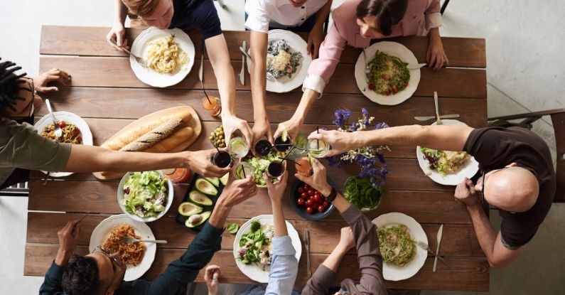 Dinner - Group of People Making Toast